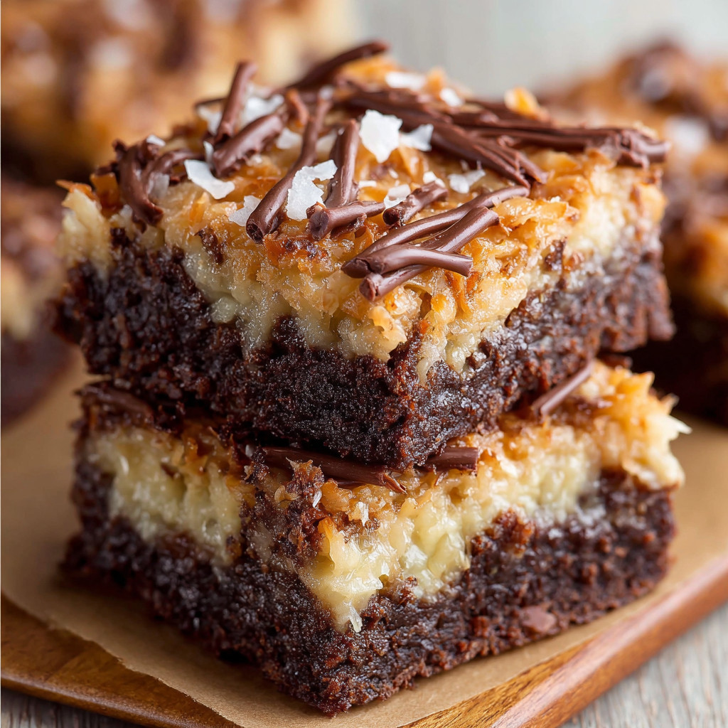 German Chocolate Brownies Coconut Pecan.