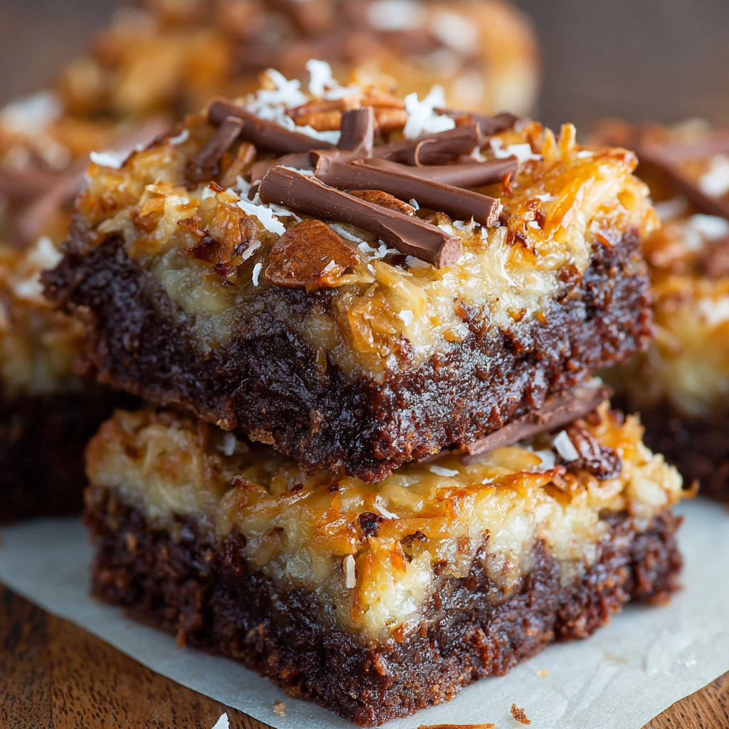 German Chocolate Brownies Coconut Pecan.