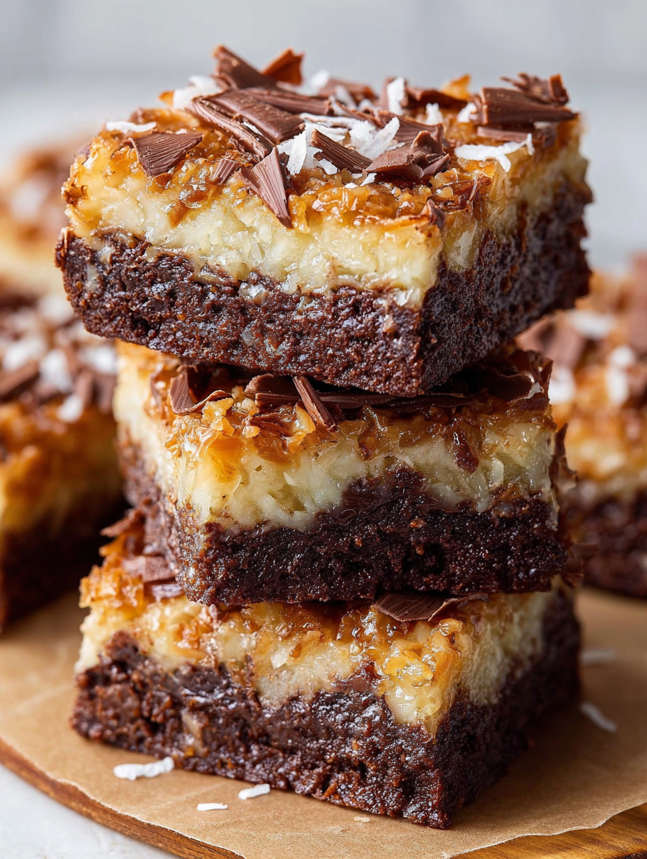 German Chocolate Brownies Coconut Pecan.