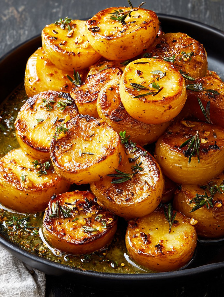 Eine Platte mit schmelzenden Paprika, die in einer Sauce gegeben sind.