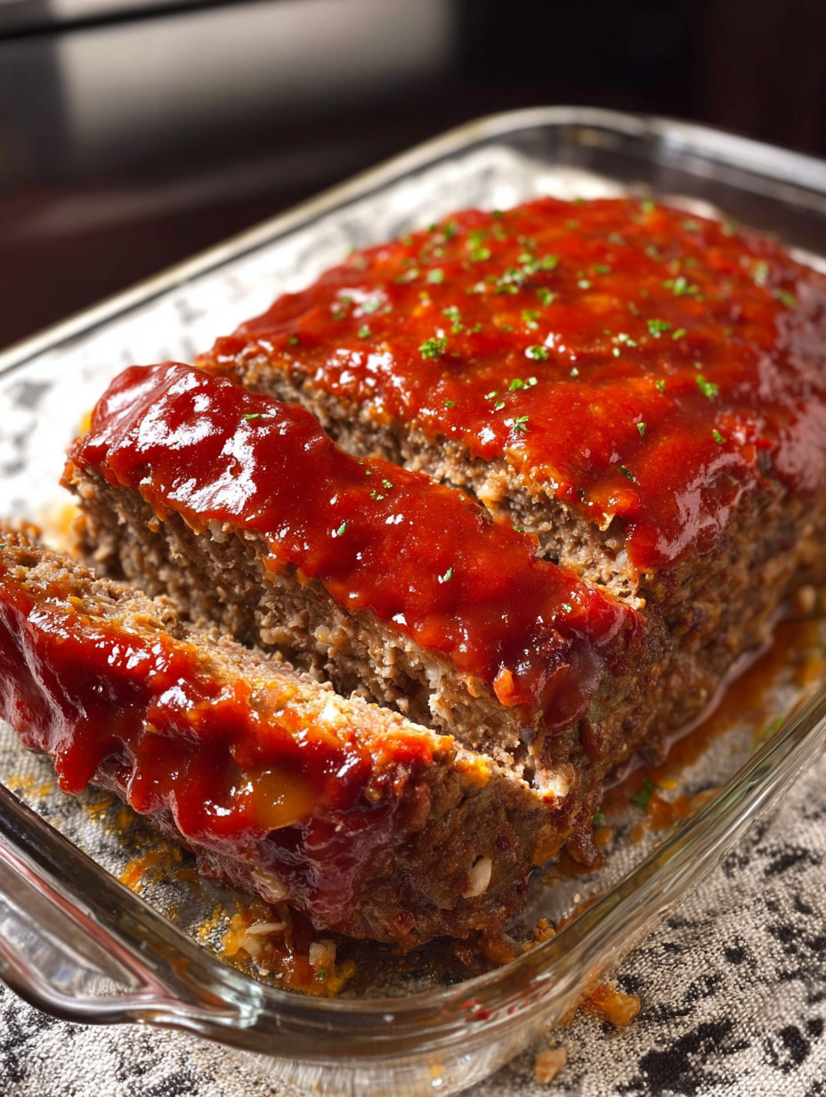 Ein Stück Rotel Meatloaf in einem Glas.