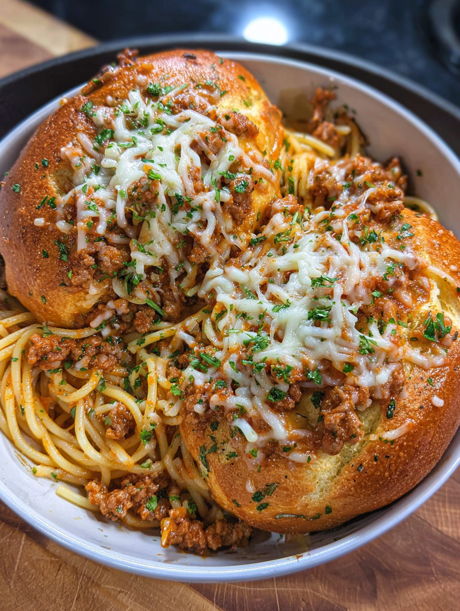 Ein weißer Teller mit Spaghetti und Butter.