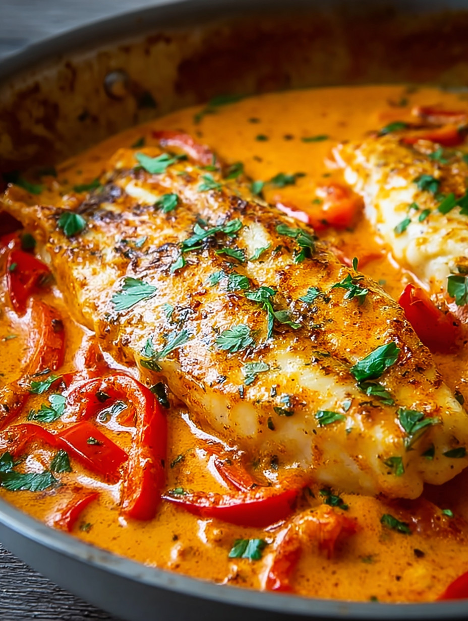 Tilapia in Roasted Pepper Sauce: 5-Minute Magic Meal.