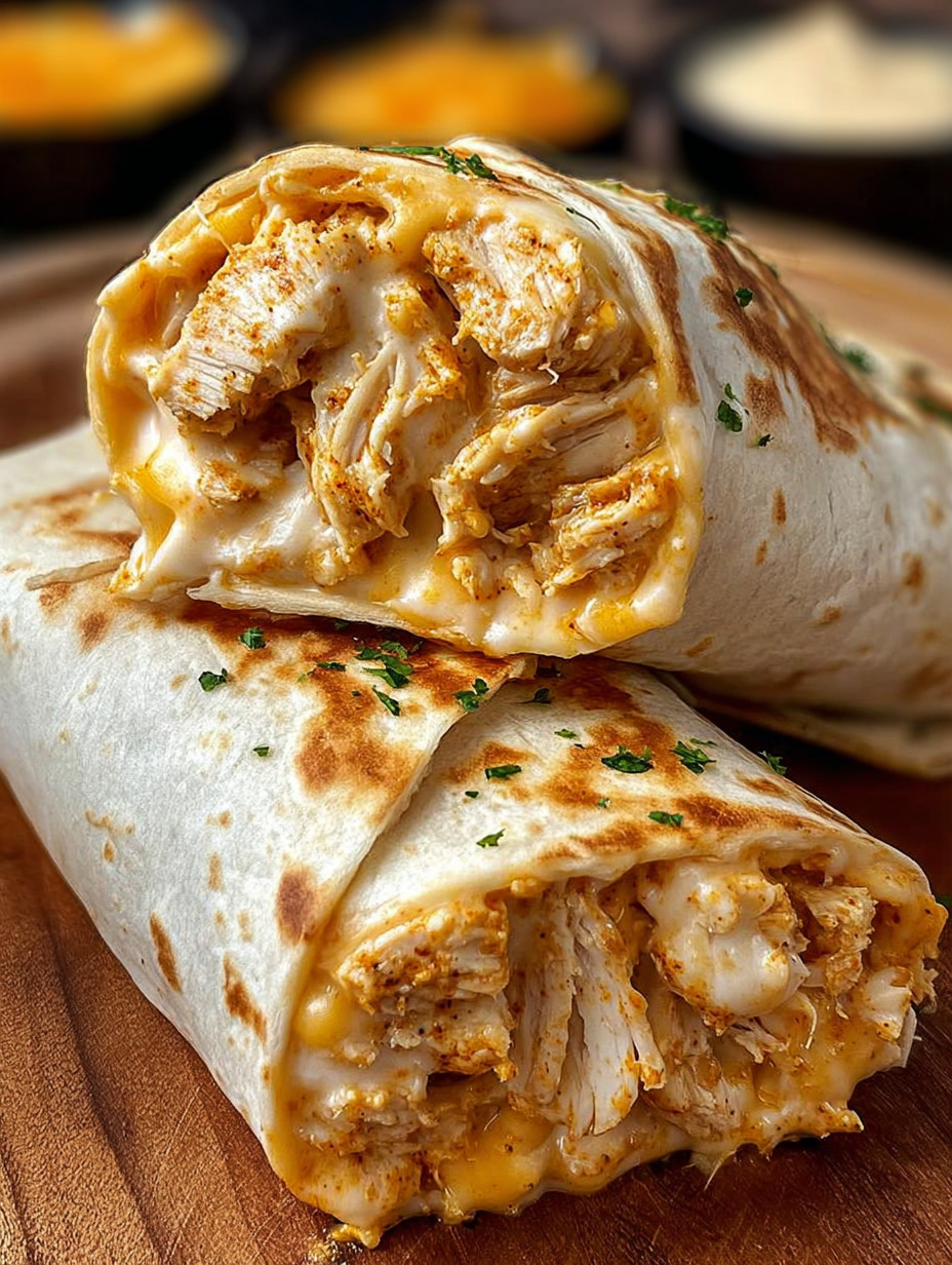 Ein leckeres Rezept für Chicken Wraps mit Käse und Knoblauch, das leicht und für die ganze Familie geeignet ist.