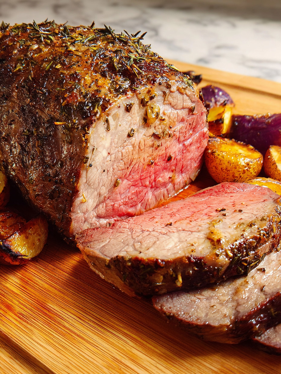 Ein Perfect Roast Beef auf einem Tisch.