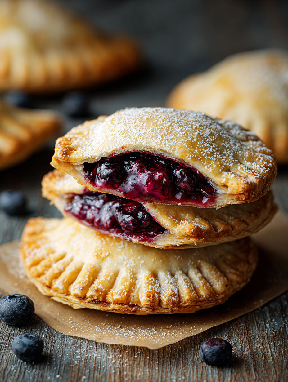 Ein paar Handküchen mit Blaubeeren.