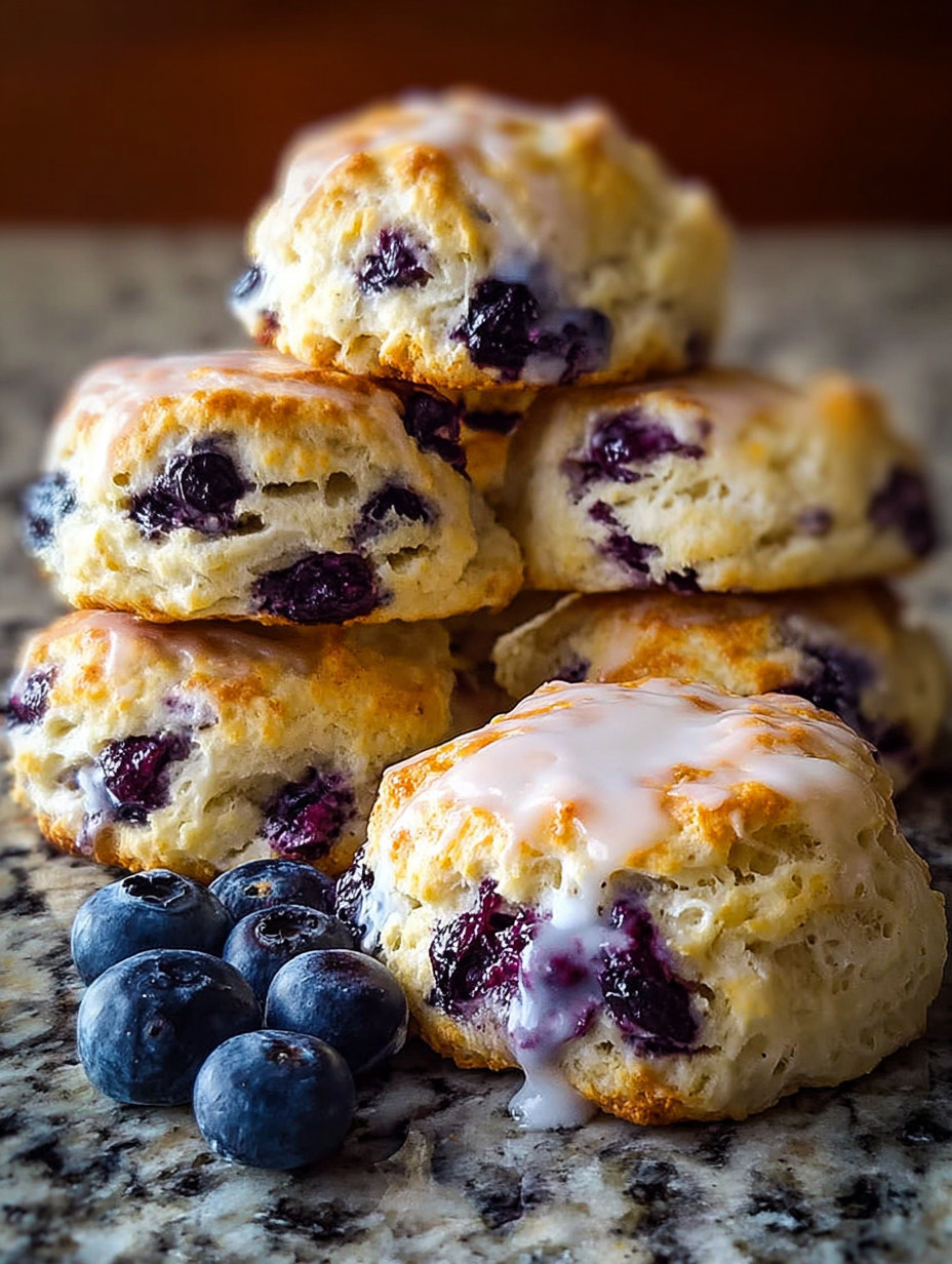 Blueberry Biscuits auf einem Tisch.
