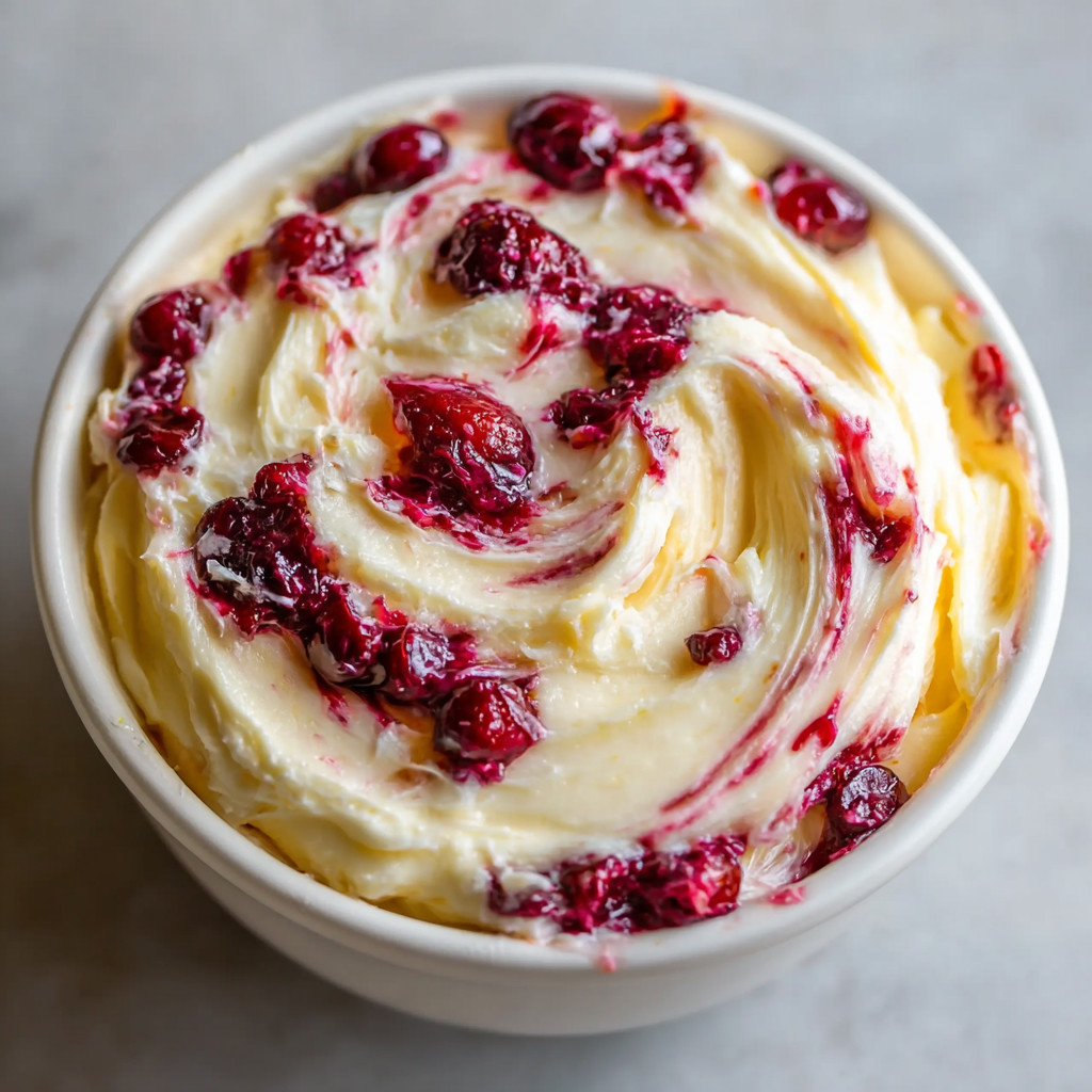 Ein weißer Becher mit einer cremigen, raspeligen und süßen Zutaten wie Butter, Honig und Zitrusfrüchten.