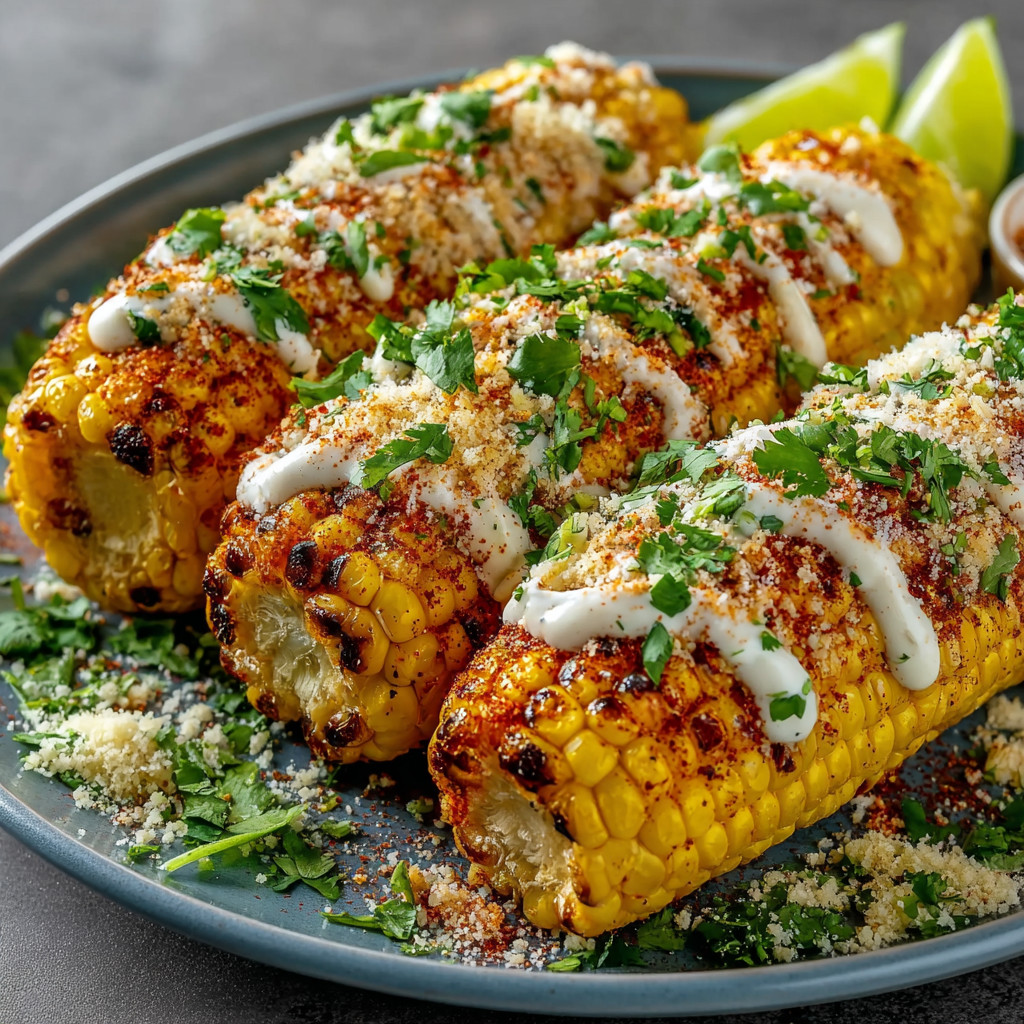 Ein Plate mit gegrillten Kartoffeln, die mit Mayonnaise und Paprika garniert sind.