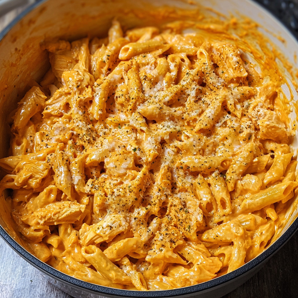 Ein Bohnentopf mit Käse, Zwiebeln und Chicken.